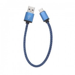 Câble en Nylon Tressé 0.3 mètre Type-C USB charge et transfert rapide 2A