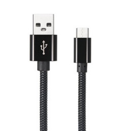 Câble en Nylon Tressé Type-C USB 1 mètre transfert et charge rapide 2.1A