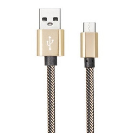 Câble en Nylon Tressé Type-C USB 1 mètre transfert et charge rapide 2.1A