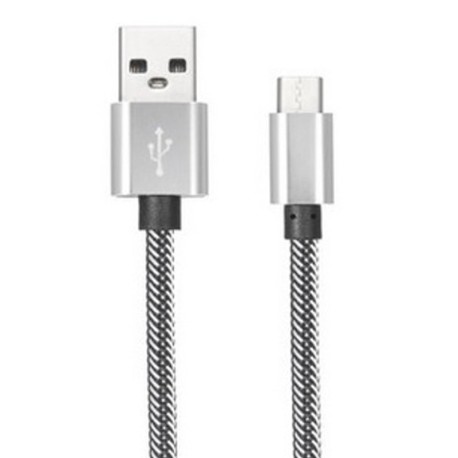 Câble en Nylon Tressé Type-C USB 1 mètre transfert et charge rapide 2.1A