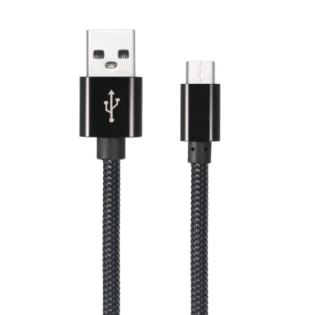Câble en Nylon Tressé Type-C USB 1 mètre transfert et charge rapide 2.1A