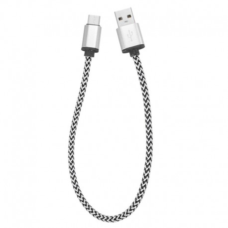 Câble en Nylon Tressé 0.3 mètre Type-C USB  charge et transfert rapide 2A