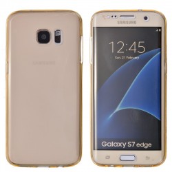 Protection Avant et Arri&egrave;re TPU transparent pour Samsung Galaxy S7 Edge