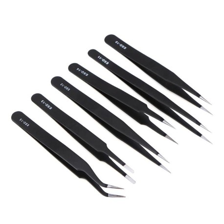 6 pinces brucelles réparation téléphone portable pour iPhone et Android 