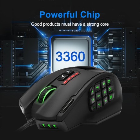  Souris gamers pas cher Rocketek 16400dpi 19 boutons programmable