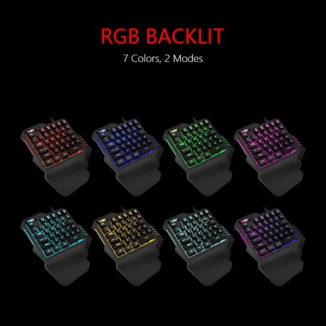 6400dpi backlit one-handed gaming keyboard