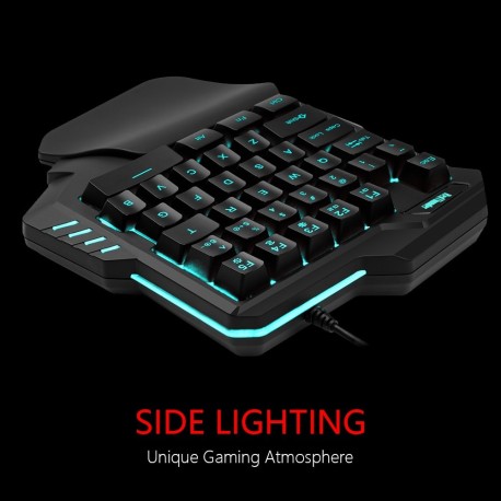 Clavier de jeu à une main rétroéclairé 6400dpi 