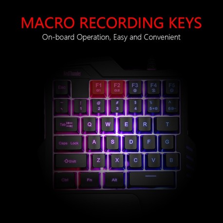 Clavier de jeu à une main rétroéclairé 6400dpi 