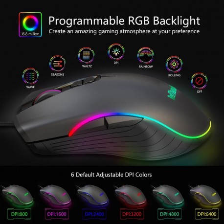 6400dpi backlit one-handed gaming keyboard