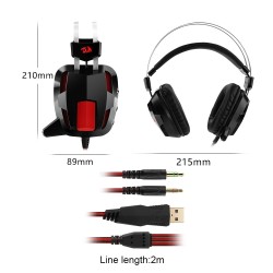  casque de jeu st&eacute;r&eacute;o Gamer Redragon H201 