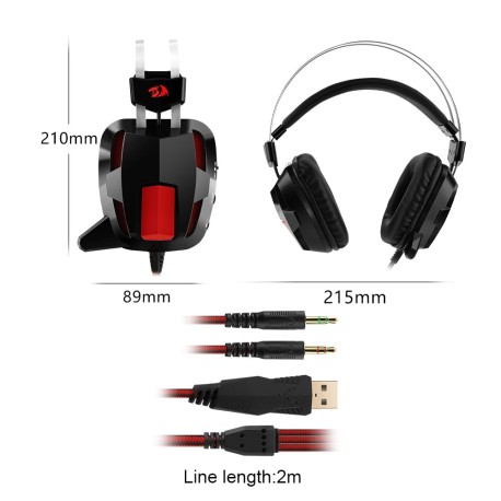  casque de jeu stéréo Gamer Redragon H201 