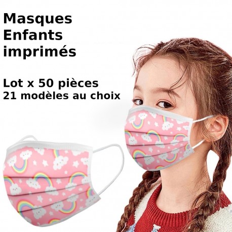 masques de protection enfant imprimés