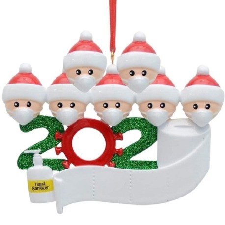 Décoration de père Noël suspendus anti covid 19