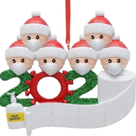 Décoration de père Noël suspendus anti covid 19