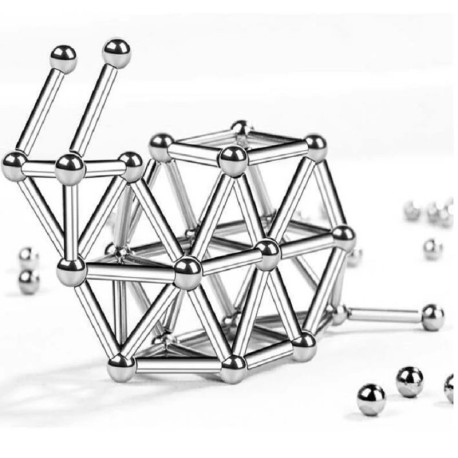 jeu de construction magnétiques bâtons magnétiques et boules en métal