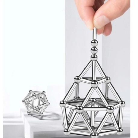jeu de construction magnétiques bâtons magnétiques et boules en métal