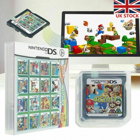 482 in 1 Games Cartridge for NDS NDSL 2DS 3DS 3DSLL NDSI Console