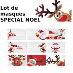 Masques jetables de protection imprimés pour Noel -  Taille Adulte