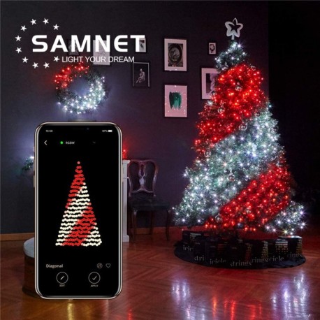 LED Christmas tree garland APP smartphone lighting control infinity waterproof IP66