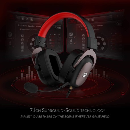 Casque Redragon H510 Zeus casque de jeu avec Microphone amovible 7.1 pour PC/PS5 Xbox X Game