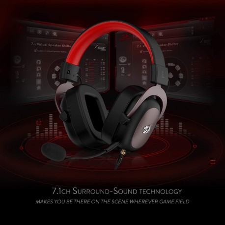 Redragon H510 Zeus Headset Gaming Headset with Detachable Microphone 7.1 for PC/PS5 Xbox X Game