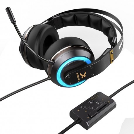 XIBERIA T19 USB Headset 3D Surround Gaming Headset with Active Noise Canceling Microphone