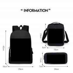 Set Fortnite waterproof and phosphorescent children's school bag - Set 3 or 5 pieces