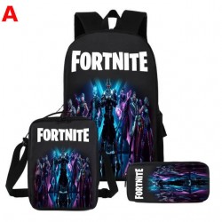 Set Fortnite waterproof and phosphorescent children's school bag - Set 3 or 5 pieces