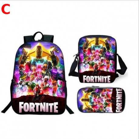 Lot Cartable enfant Fortnite étanche et phosphorescent - Set 3 ou 5 pièces