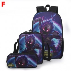 Set Fortnite waterproof and phosphorescent children's school bag - Set 3 or 5 pieces