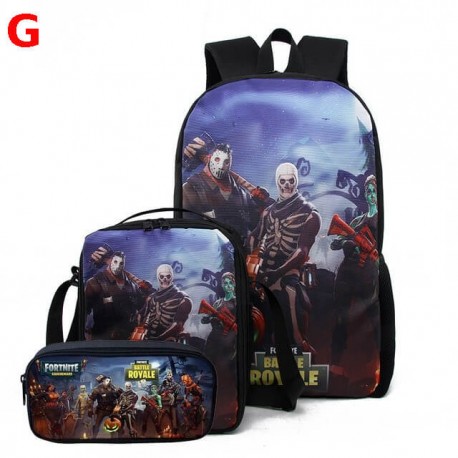 Set Fortnite waterproof and phosphorescent children's school bag - Set 3 or 5 pieces