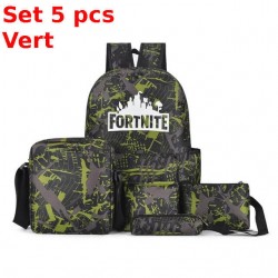 Lot Cartable enfant Fortnite &eacute;tanche et phosphorescent - Set 3 ou 5 pi&egrave;ces