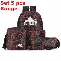 Lot Cartable enfant Fortnite &eacute;tanche et phosphorescent - Set 3 ou 5 pi&egrave;ces