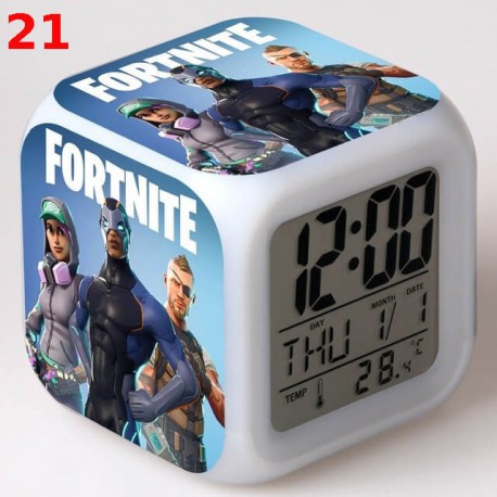 Bright LED Digital Fortnite Alarm Clock for Desk, Kids Nightstand