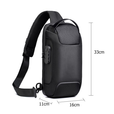 sac à bandoulière multifonction antivole pour hommes type épaule