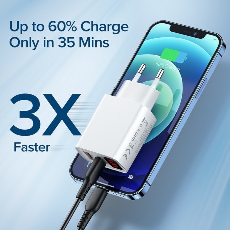 20W USB and Type C charger - Fast mobile phone charging from 5v to 12v