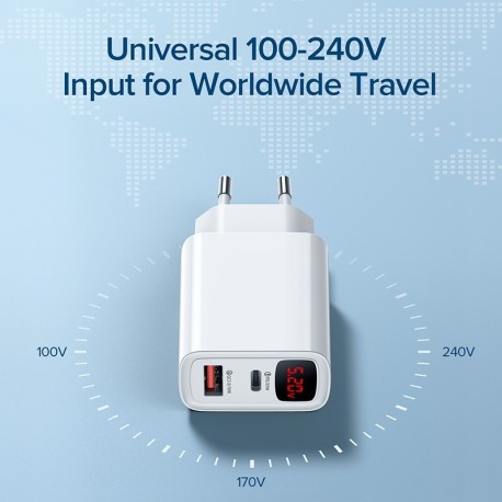 chargeur 20W USB et Type C - Charge rapide de téléphone Portable de 5v a 12v