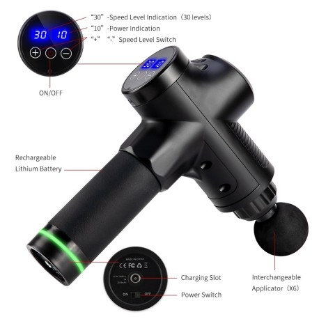 Pistolet de massage à haute fréquence, avec sac portable pour fitness