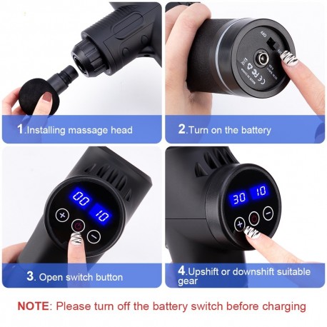 High frequency massage gun, with portable bag for fitness