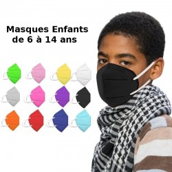 Masques KN95 FFP2 de protection Taille enfant , 12 couleurs au choix