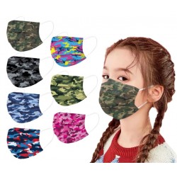 Masques chirurgicaux Enfants style Camouflage, jetables 3 couches à prix discount