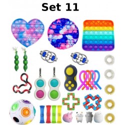 Anti-Stress Toy Set, Fidget Toy, Pop Bubble, Pop it - Silicone Squeeze Sensory Toys for Concentration