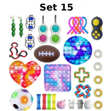 Anti-Stress Toy Set, Fidget Toy, Pop Bubble, Pop it - Silicone Squeeze Sensory Toys for Concentration