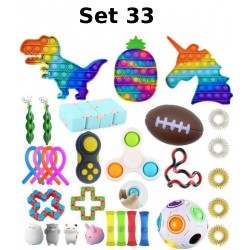 Anti-Stress Toy Set, Fidget Toy, Pop Bubble, Pop it - Silicone Squeeze Sensory Toys for Concentration