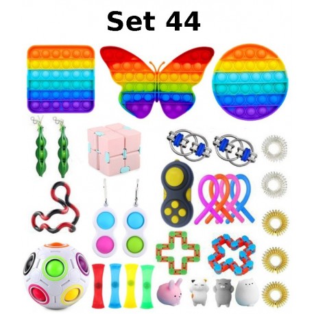 Anti-Stress Toy Set, Fidget Toy, Pop Bubble, Pop it - Silicone Squeeze Sensory Toys for Concentration
