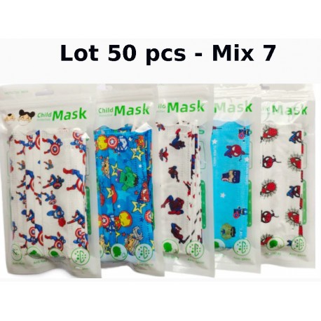 Masques chirurgicaux enfants - Lot de 50 masques jetables non tissé