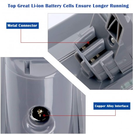 Batterie rechargeable pour aspirateur Dyson V8 absolu/duveteux/Animal/ Li-ion, 6000mAh, 21.6V, L50