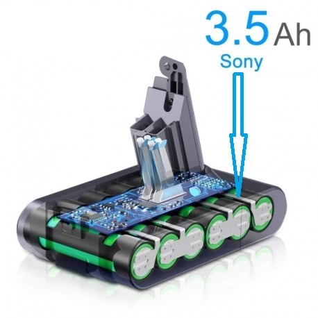 BatteryDyson V6, 21.6V, 3500 Mah pour aspirateur Dyson
