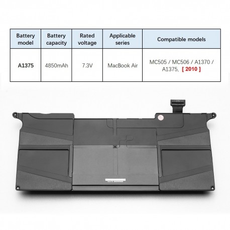 A1375 replacement battery for MacBook Air 11" A1370 2011/2014 new original quality