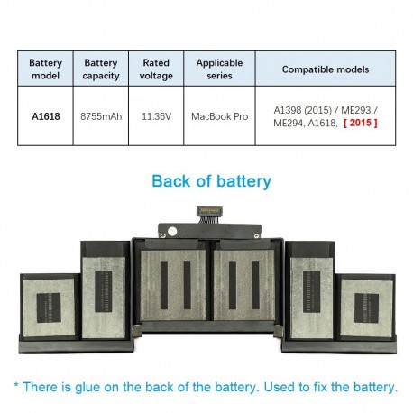 BatteryA1618 Apple Macbook Pro 15 A1398 2015
